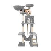 155cm Plush Cat Condo Cat Tree Light Grey
