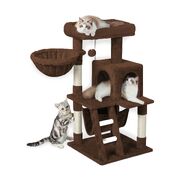 104Cm Plush Cat Condo Cat Tree Brown