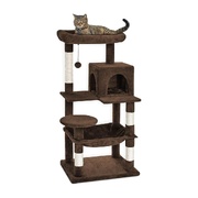 Ultimate Comfort for Your Feline Friend: 118cm Plush Cat Condo in Brown