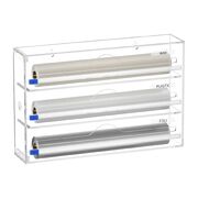 3 In 1 Acrylic Wrap Dispenser With Cutter And Labels Clear