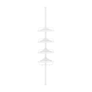 Adjustable Bathroom Corner Shelf with 4 Trays White