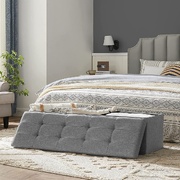 110Cm Storage Ottoman Bench Light Grey