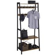 Coat Rack 2-Tiers Rustic Brown and Black LGR13BX