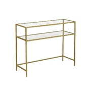 Console Table With Tempered Glass Gold Colour Lgt025A01