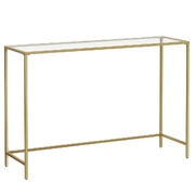 Console Table Tempered Glass Gold