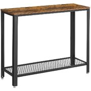 Console Table Rustic Brown and Black LNT80X