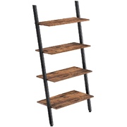 Ladder Shelf 4-Tier Rustic Brown and Black LLS43BX