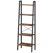 Ladder Shelf 5-Tier Rustic Brown LLS45X