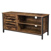 TV Cabinet for up to 50-Inch TVs TV Console TV Stand Cabinet with Louvred Door 2 Shelves Living Room Bedroom Industrial Rustic Brown and Black LTV049B