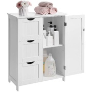 Floor Cabinet with 3 Drawers and Adjustable Shelf White BBC49WT