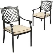 Fiji Metal Outdoor Dining Chair With Cushions (1 Pair