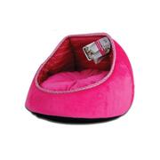 Cozy Cat Bed - Fleece Pink Monaco Lounge Couch Cave with Plush Cushion