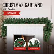 3.05m Christmas Garland with Berries Pine Tree Decoration Ornament Your Garland Beautiful