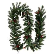 2.7m Christmas Garland with Pine Cones & Berries Pine Tree Decoration Ornament Tips
