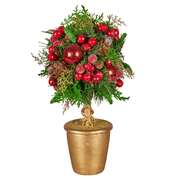  36cm Christmas Tabletop Topiary Tree Pre-Decorated Berries