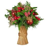  33cm Christmas Bouquet Pre-Decorated Holiday Floral Arrangement with Berries