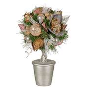  36cm Christmas Tabletop Topiary Tree Jewelled Baubles, Berries