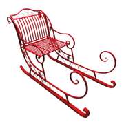  Christmas Sleigh With Red Finish - Metal 150cm Durable Metal Frame
