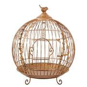  Antique Gold Metal Art Iron Wrought Material Bird Cage Display Christmas Decor