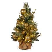  61cm Battery-operated Christmas Tree Warm Lights Led Table Top Gold