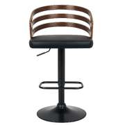  Bentwood Walnut Barstool Leather Seat And Metal Base - Stylish