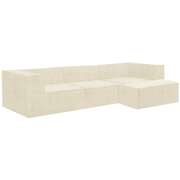 Novi 3-Seater Modular Sofa with Ottoman in Cream Non-Slip Bottom Lounge