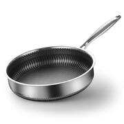 304 Stainless Steel Frying Pan Non-Stick Cooking Cookware 30Cm Double Sided Without Lid