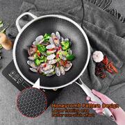 Stainless Steel 34cm Non-Stick Stir Fry Cooking Kitchen Wok Pan