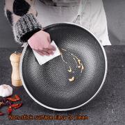 304 Stainless Steel Non-Stick Stir Fry Cooking Kitchen Wok Pan Without Lid Double Sided