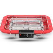 Portable Electric Bbq Grill Teppanyaki Smokeless Barbeque Pan Hot Plate Table Red