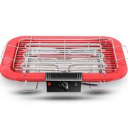 Portable Electric Bbq Grill Teppanyaki Smokeless Barbeque Pan Hot Plate Table Red