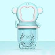 2 X Newborn Baby Food Fruit Nipple Feeder Pacifier Safety Silicone Feeding Tool Blue Large