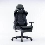 Gaming Chair Racing 165A Reclining Gaming Seat 3D Armrest Footrest Black