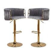 Modern Velvet Breakfast Bar Stools Swivel Barstools Adjustable Counter Stools with