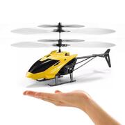 Mini Rc Infrared Induction Helicopter Aircraft Drone Flashing Light Toys Christmas Gift Yellow