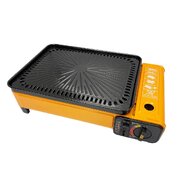 Portable Gas Stove Burner Butane Bbq Camping Gas Cooker With Non Stick Plate Orange