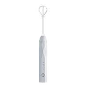 Usb Charging Electric Egg Beater Milk Frother Handheld Drink Coffee Foamer White