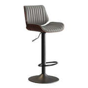 Wooden Modern Bar Stools Bistro Stool V255-SE-BS5518-GREY with Rotating and Aerodynamic Multi-levelled