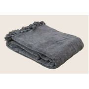 Acrylic Chenille Tassel Knitted Blanket Bed Sofa Throw Rug(Grey)