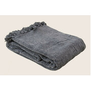 Luxurious Grey Acrylic Chenille Tassel Knitted Blanket