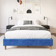 Velvet Blue Bed Frame  Double