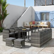 Bali 13PC  Outdoor Dining Set - Grey