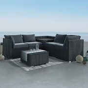 6PCS Outdoor Modular Lounge Sofa Coogee - Black