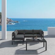 Outdoor Space Charcoal Grey Minimalist 5 Piece Lounge Set