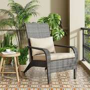 Coastal Weave Reclining Armchair With Bonus Cushion Covers