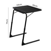 Foldable Table Adjustable Tray Laptop Desk with Holder-Black