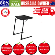Foldable Table Adjustable Tray Laptop Desk Black