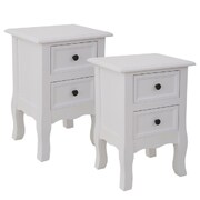 Bedside Table Nightstand White Set Of 2