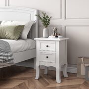 French Bedside Table Nightstand White Set Of 2