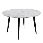 Elegantly Modern: Circular Coffee Table with Marble Influence